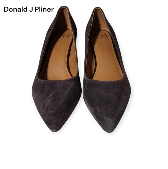 Donald J Pliner Stephani Leather Suede Brown Heel Pump Dress Career Shoe Women 8 - Picture 5 of 7